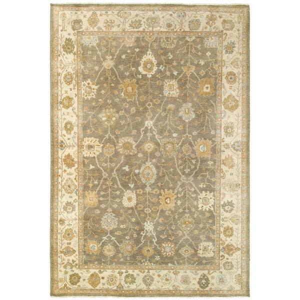 HomeRoots 6' Hand-Knotted Wool Oriental Area Rug in Brown and Beige - Timeless Design for Elegant Interiors 6' X 9' 575821