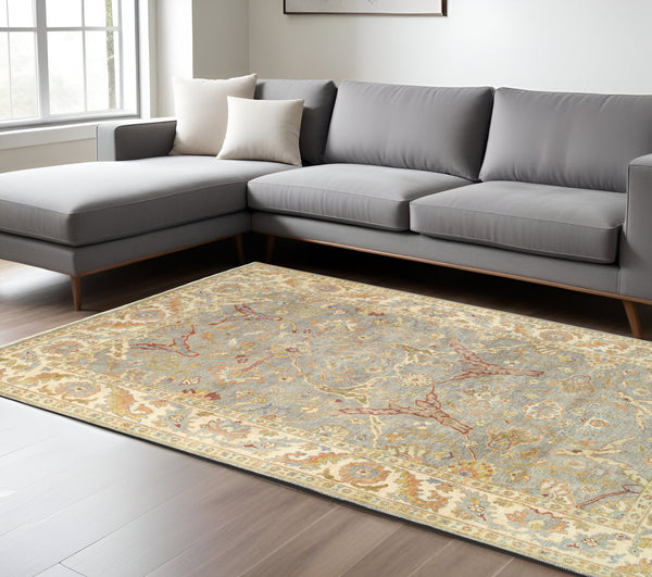 Homeroots 2' Elegant Gray Wool Oriental Hand Knotted Area Rug For Timeless Style And Cozy Ambiance 6' X 9' Wool 575825