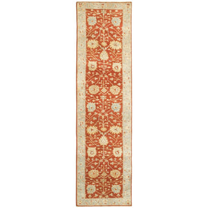 HomeRoots 2' Timeless Red and Gray Hand-Knotted Wool Oriental Area Rug for Elegant Home Decor Accents 10' Runner 575828