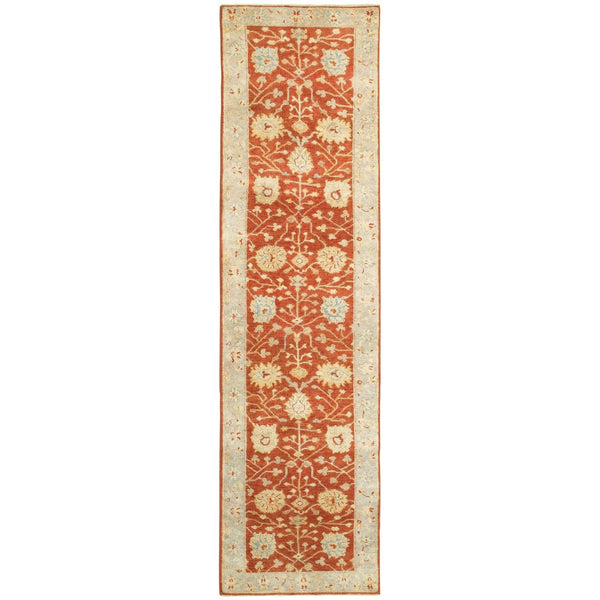 HomeRoots 2' Timeless Red and Gray Hand-Knotted Wool Oriental Area Rug for Elegant Home Decor Accents 10' Runner 575828