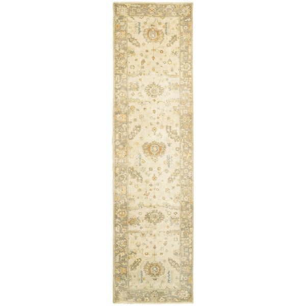 HomeRoots 6' Hand-Knotted Wool Oriental Area Rug in Beige and Gray – Timeless Elegance for Any Space 10' Runner 575830