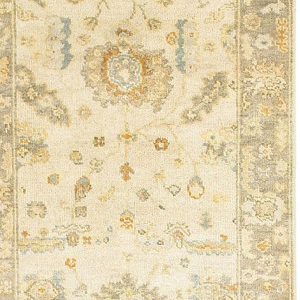 HomeRoots 6' Hand-Knotted Wool Oriental Area Rug in Beige and Gray – Timeless Elegance for Any Space 10' Runner 575830