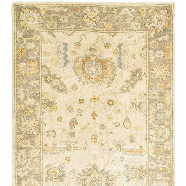 HomeRoots 6' Hand-Knotted Wool Oriental Area Rug in Beige and Gray – Timeless Elegance for Any Space 10' Runner 575830