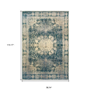 Homeroots 4' Ivory Oriental Area Rug – Distressed Design For A Timeless Touch In Any Home Décor Space 7' X 10' Polypropylene,Polyester 575834