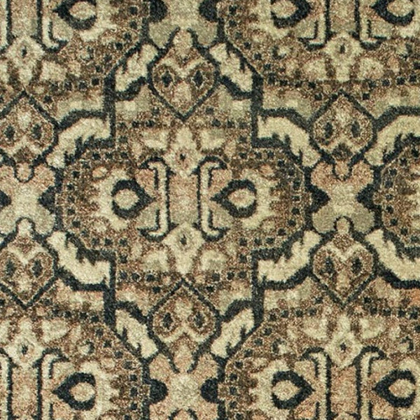 Homeroots 10' Brown Geometric Area Rug - Stylish Stain-resistant Design For Sophisticated Living Spaces 8' Runner Polypropylene 575841