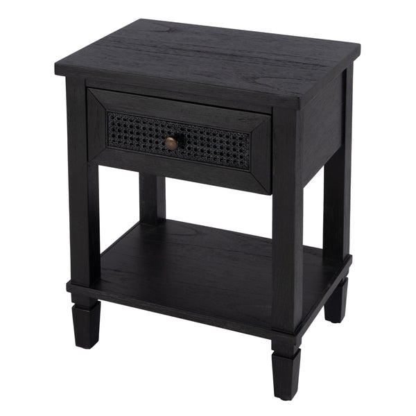 Butler Specialty Flagstaff 1-drawer Cane Nightstand With Elegant Desert Sand Finish And Classic Design, Perfect For Any Room Black Mindi Wood,Mindi Veneer,Mdf,Cane 5758432-butler