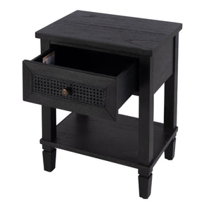 Butler Specialty Flagstaff 1-drawer Cane Nightstand With Elegant Desert Sand Finish And Classic Design, Perfect For Any Room Black Mindi Wood,Mindi Veneer,Mdf,Cane 5758432-butler