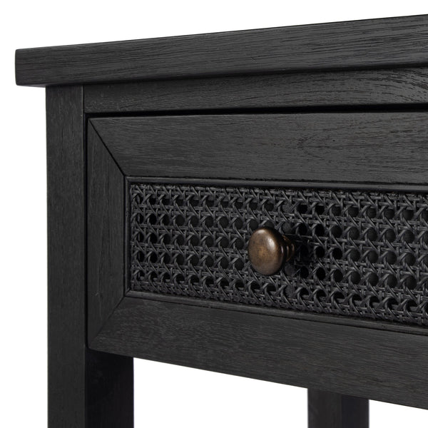 Butler Specialty Flagstaff 1-drawer Cane Nightstand With Elegant Desert Sand Finish And Classic Design, Perfect For Any Room Black Mindi Wood,Mindi Veneer,Mdf,Cane 5758432-butler