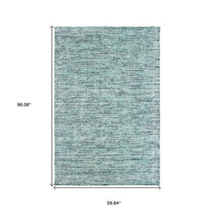 Homeroots 5' Hand Tufted Area Rug In Blue And Teal - Enhance Your Space With Comfort And Style Today! 5' X 8' Wool Blend 575845