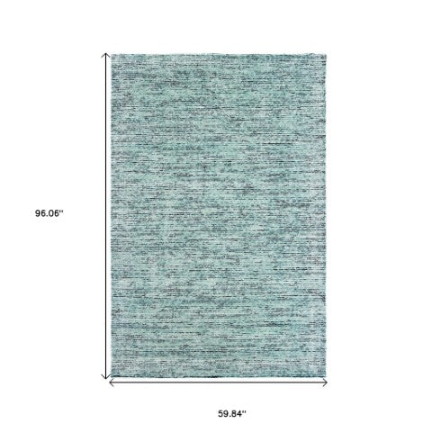 Homeroots 5' Hand Tufted Area Rug In Blue And Teal - Enhance Your Space With Comfort And Style Today! 5' X 8' Wool Blend 575845