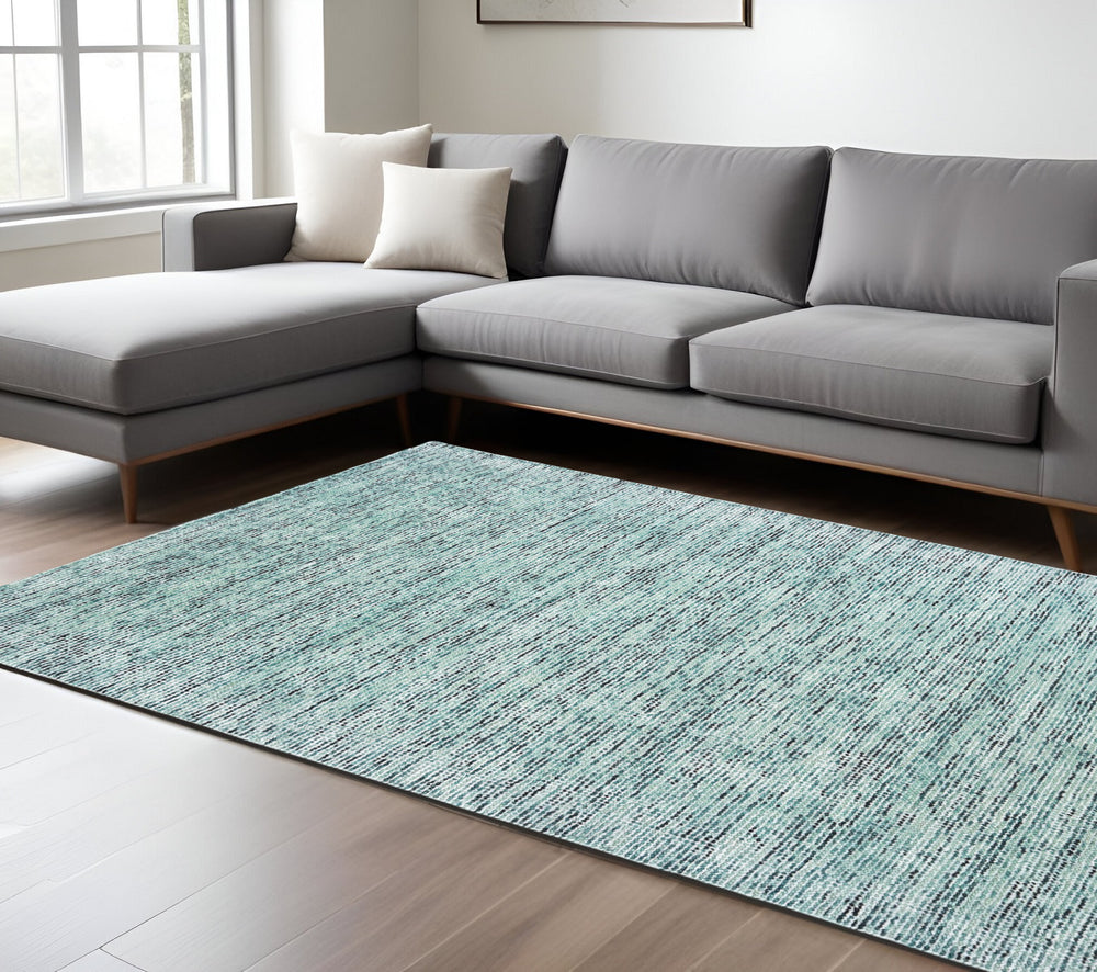 Homeroots 5' Hand Tufted Area Rug In Blue And Teal - Enhance Your Space With Comfort And Style Today! 6' X 9' Wool Blend 575846