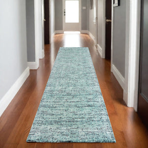 Homeroots 5' Hand Tufted Area Rug In Blue And Teal - Enhance Your Space With Comfort And Style Today! 8' Runner Wool Blend 575847