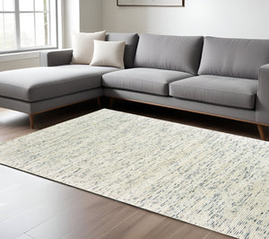 Homeroots 5' Hand Tufted Area Rug In Blue And Teal - Enhance Your Space With Comfort And Style Today! 6' X 9' Wool Blend 575849