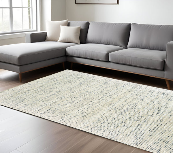 Homeroots 5' Hand Tufted Area Rug In Blue And Teal - Enhance Your Space With Comfort And Style Today! 6' X 9' Wool Blend 575849