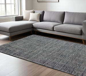 Homeroots 5' Hand Tufted Area Rug In Blue And Teal - Enhance Your Space With Comfort And Style Today! 6' X 9' Wool Blend 575855