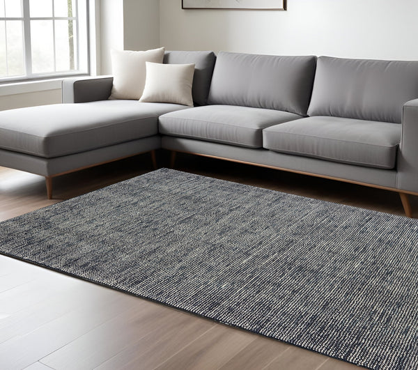 Homeroots 5' Hand Tufted Area Rug In Blue And Teal - Enhance Your Space With Comfort And Style Today! 6' X 9' Wool Blend 575855