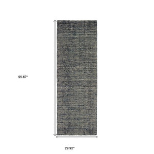 Homeroots 5' Hand Tufted Area Rug In Blue And Teal - Enhance Your Space With Comfort And Style Today! 8' Runner Wool Blend 575856