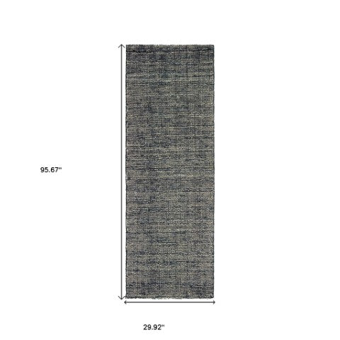 Homeroots 5' Hand Tufted Area Rug In Blue And Teal - Enhance Your Space With Comfort And Style Today! 8' Runner Wool Blend 575856