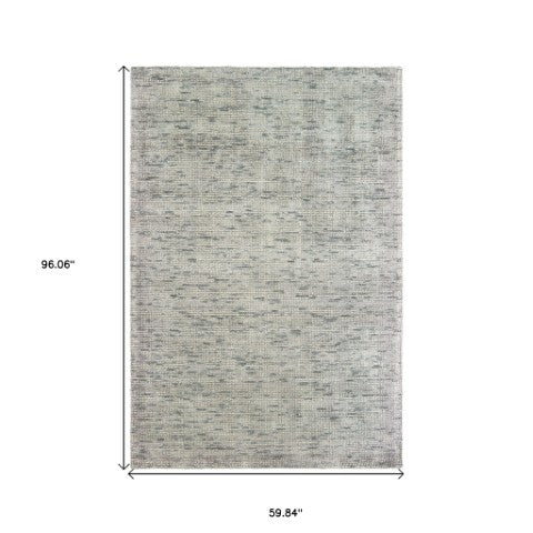 Homeroots 5' Hand Tufted Area Rug In Blue And Teal - Enhance Your Space With Comfort And Style Today! 5' X 8' Wool Blend 575857