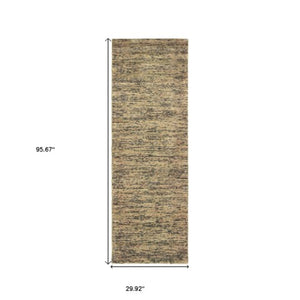 Homeroots 5' Hand Tufted Area Rug In Blue And Teal - Enhance Your Space With Comfort And Style Today! 8' Runner Wool Blend 575862