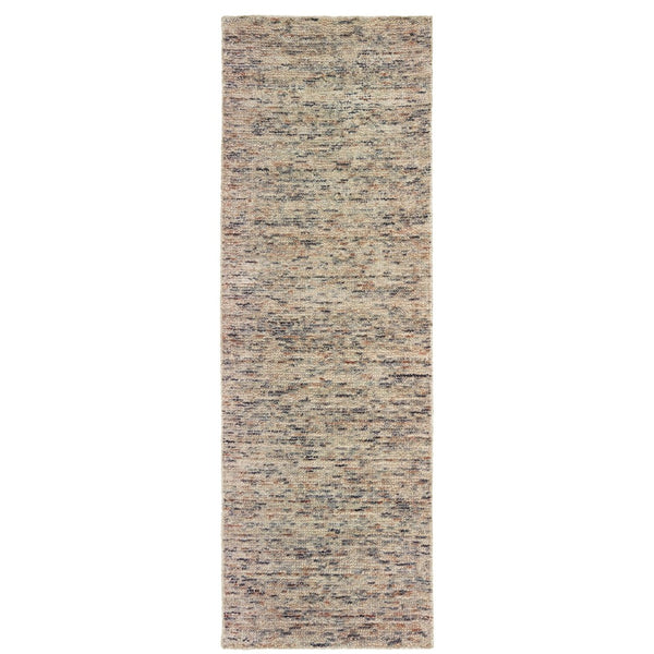 HomeRoots 5' Hand-Tufted Area Rug in Rich Blue and Teal Hues: Plush Comfort and Modern Style for Any Room Ivory/ Sand 575868