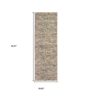 Homeroots 5' Hand Tufted Area Rug In Blue And Teal - Enhance Your Space With Comfort And Style Today! Ivory,Sand Wool Blend 575868