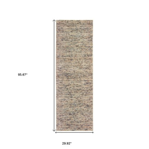 Homeroots 5' Hand Tufted Area Rug In Blue And Teal - Enhance Your Space With Comfort And Style Today! Ivory,Sand Wool Blend 575868