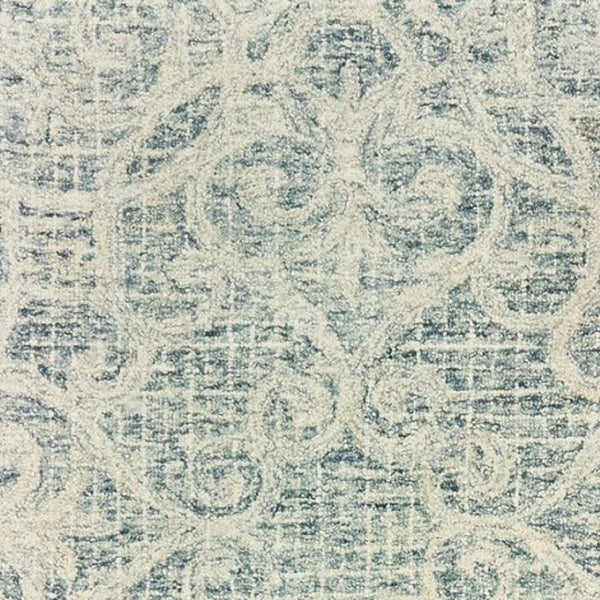 HomeRoots 5' Modern Gray and Ivory Wool Geometric Hand-Tufted Area Rug for Stylish Home Decor and Comfort 8' Runner 575869