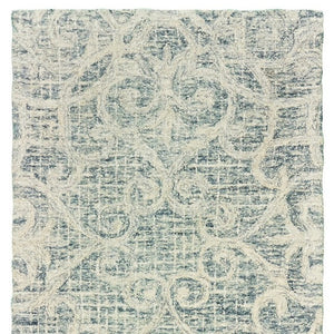 HomeRoots 5' Modern Gray and Ivory Wool Geometric Hand-Tufted Area Rug for Stylish Home Decor and Comfort 8' Runner 575869