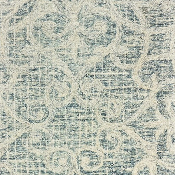 HomeRoots 5' Modern Gray and Ivory Wool Geometric Hand-Tufted Area Rug for Stylish Home Decor and Comfort 8' Runner 575869