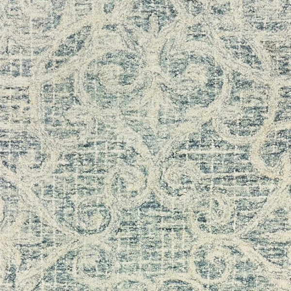 HomeRoots 5' Modern Gray and Ivory Wool Geometric Hand-Tufted Area Rug for Stylish Home Decor and Comfort 8' Runner 575869