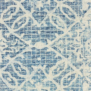 Homeroots 5' Geometric Blue Wool Hand-tufted Area Rug – Stylish Rectangular Design For Modern Home Decor 8' Runner Wool 575870