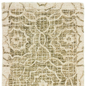 Homeroots 5' Green Wool Geometric Hand-tufted Area Rug - Elevate Your Space With Artful Style & Sophistication 8' Runner Wool 575872