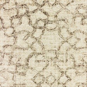HomeRoots 5' Hand-Tufted Wool Area Rug in Tan and Ivory - Elegant Geometric Design for Any Living Space 8' Runner 575874