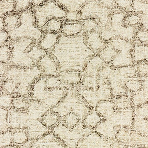 HomeRoots 5' Hand-Tufted Wool Area Rug in Tan and Ivory - Elegant Geometric Design for Any Living Space 8' Runner 575874