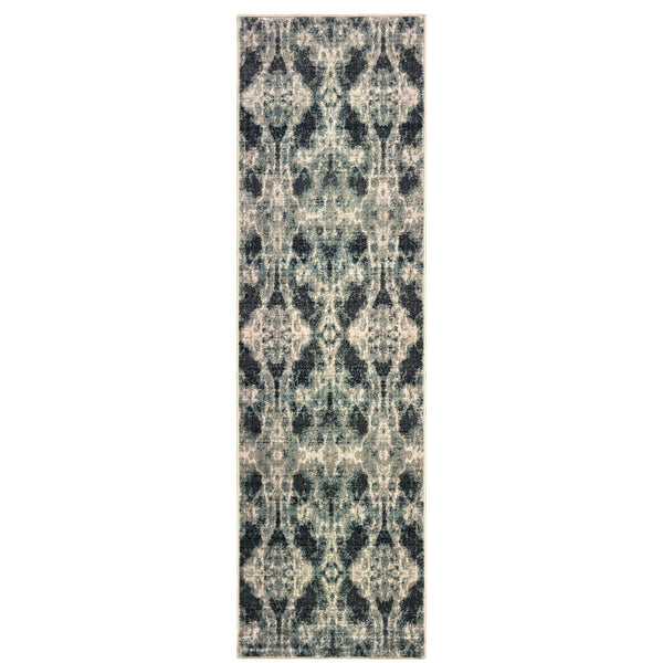 Homeroots 4' Enhance Your Space With A Stylish Gray Abstract Area Rug – Stain Resistant & Soft Texture! 8' Runner Polypropylene 575880