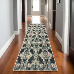 Homeroots 4' Enhance Your Space With A Stylish Gray Abstract Area Rug – Stain Resistant & Soft Texture! 8' Runner Polypropylene 575880
