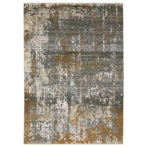 Homeroots 3' Gray Abstract Area Rug With Fringe - Stain Resistant Design For Stylish Home Décor And Comfort 7' X 10' Polyester 575883