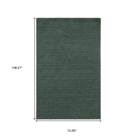 Homeroots 5' Teal Wool Hand Tufted Area Rug - Elevate Your Space With Style, Warmth, And Versatility Today! 6' X 9' Wool 575890