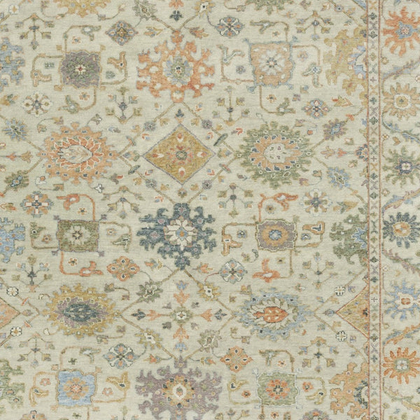 Homeroots 2' Hand Knotted Beige And Green Wool Oriental Area Rug With Fringe For Timeless Home Elegance 6' X 9' Wool 575892