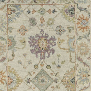 Homeroots 2' Hand Knotted Beige And Green Wool Oriental Area Rug With Fringe For Timeless Home Elegance 10' Runner Wool 575893
