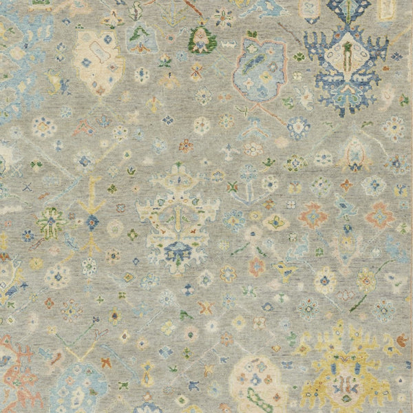 Homeroots 2' Hand Knotted Gray Blue And Yellow Wool Oriental Area Rug With Stylish Fringe For Home Decor 6' X 9' Wool 575894