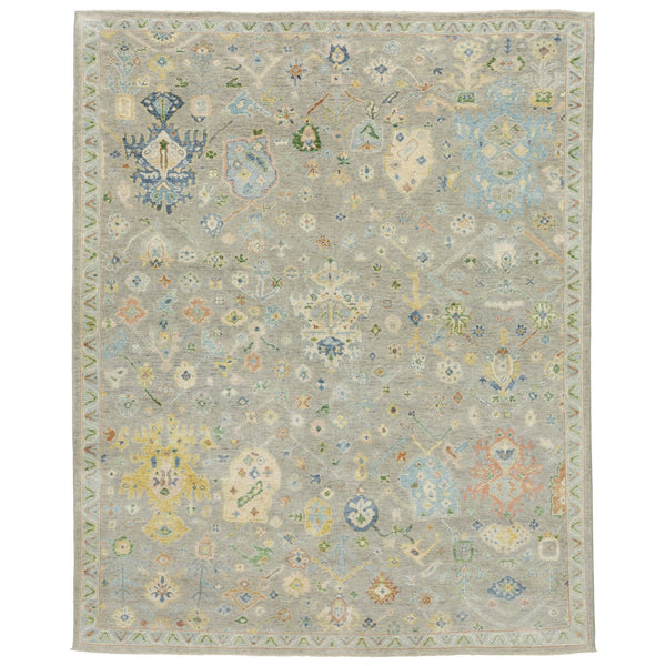 Homeroots 2' Hand Knotted Gray Blue And Yellow Wool Oriental Area Rug With Stylish Fringe For Home Decor 6' X 9' Wool 575894