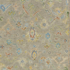 Homeroots 2' Hand Knotted Gray Blue And Yellow Wool Oriental Area Rug With Stylish Fringe For Home Decor 10' Runner Wool 575895