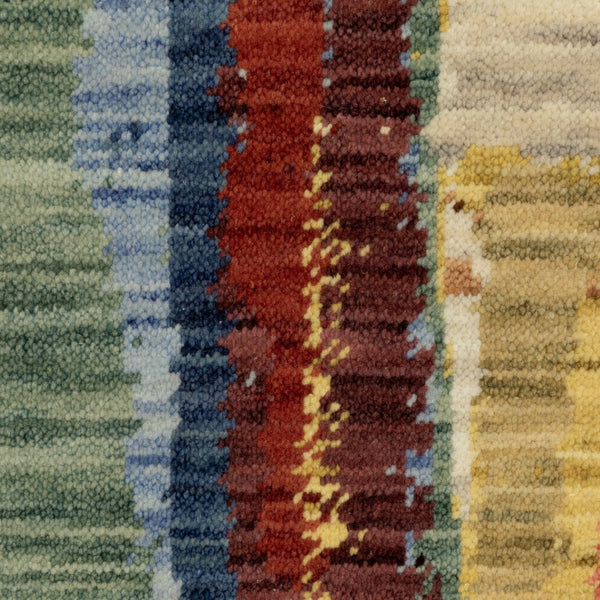 Homeroots 2' Colorful Pink Blue And Yellow Abstract Area Rug With Chic Fringe - Elevate Your Space Instantly! 12' Runner Wool Blend 575902