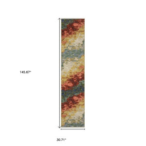 Homeroots 2' Beige Abstract Area Rug With Fringe – Stylish, Comfortable, And Perfect For Any Home Decor 12' Runner Wool Blend 575906