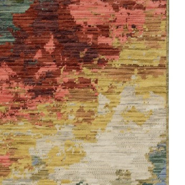 Homeroots 2' Beige Abstract Area Rug With Fringe – Stylish, Comfortable, And Perfect For Any Home Decor 12' Runner Wool Blend 575906