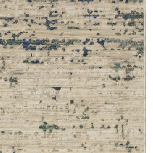 Homeroots 2' Beige Abstract Area Rug With Fringe - Artistic Touch For Your Living Space, Perfectly Chic Design 12' Runner Wool Blend 575914