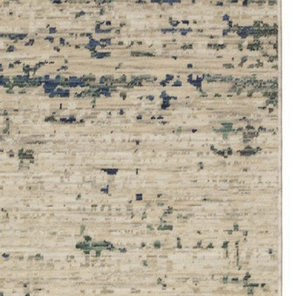 Homeroots 2' Beige Abstract Area Rug With Fringe - Artistic Touch For Your Living Space, Perfectly Chic Design 12' Runner Wool Blend 575914