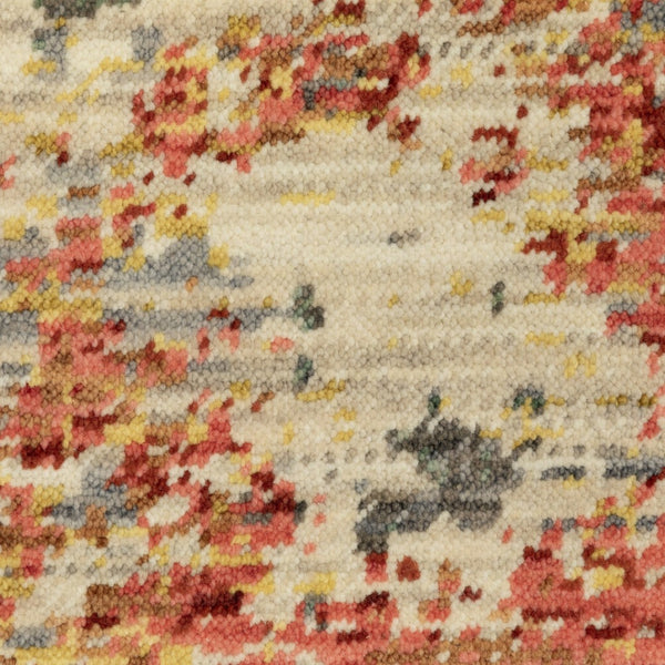 Homeroots 2' Beige And Pink Abstract Area Rug With Fringe – Stylish Design For Cozy Home Décor Upgrade 12' Runner Wool Blend 575918